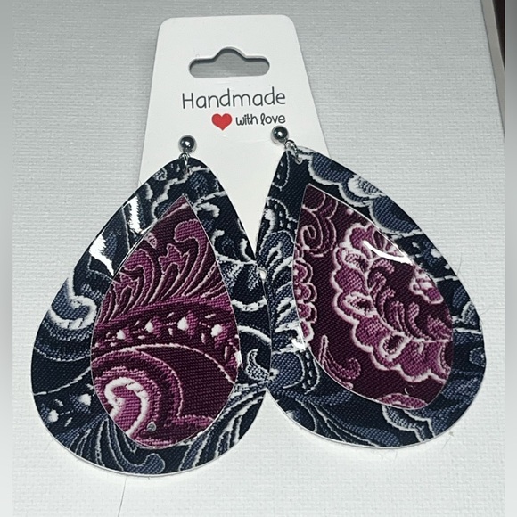 Handcrafted Faux Leather Earrings - Picture 6 of 11